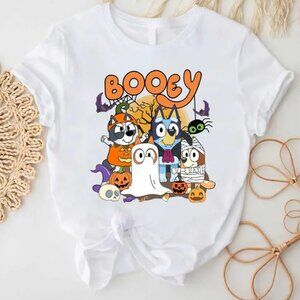 Booey Halloween T-Shirt, Spooky Cartoon T-Shirt, Witchy Bats T-Shirt